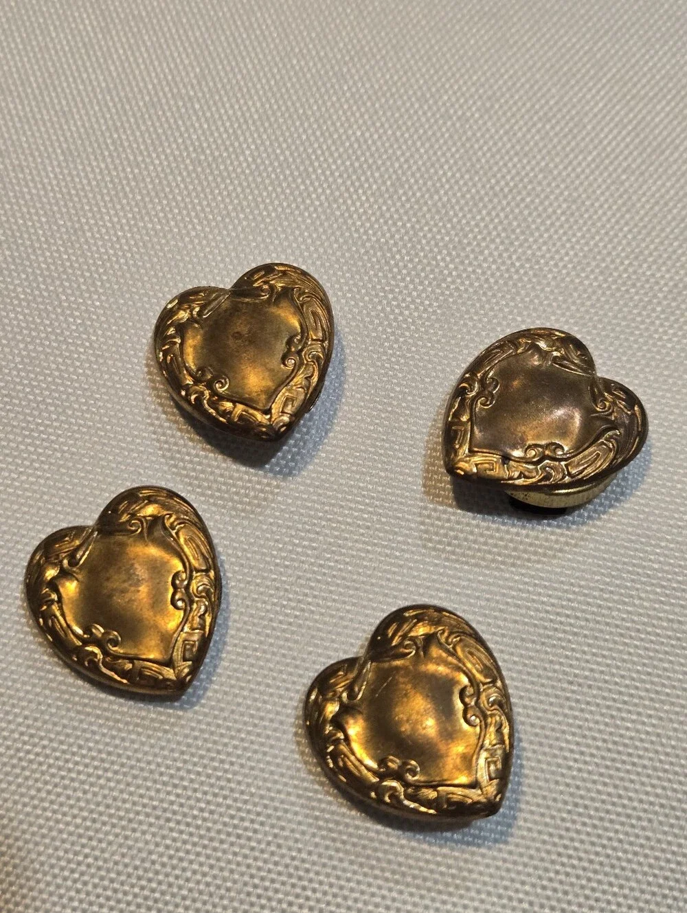 Vintage Heart Button Covers (Set Of 4)